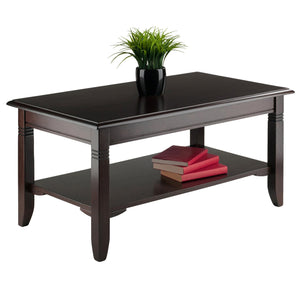 Winsome Wood Nolan Coffee Table, Chic Cappuccino Finish With Storage Shelf - Stylish, Durable & Elegant Design Cappuccino Solid ,Composite Wood 40237-winsome-wood