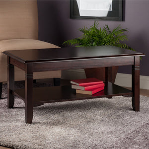 Winsome Wood Nolan Coffee Table, Chic Cappuccino Finish With Storage Shelf - Stylish, Durable & Elegant Design Cappuccino Solid ,Composite Wood 40237-winsome-wood