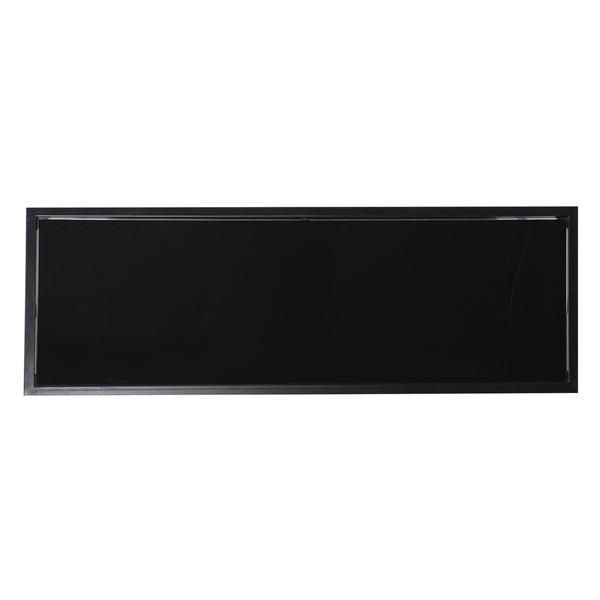 Homeroots 42" Black Glass Frame Console Table With Shelves   402380