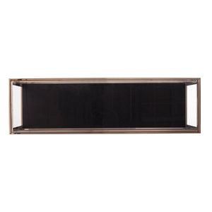 Homeroots 48" Clear And Champagne Glass Floor Shelf Console Table With Shelves   402381