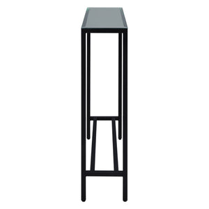 Homeroots 36" Black Mirrored Glass Console Table   402384