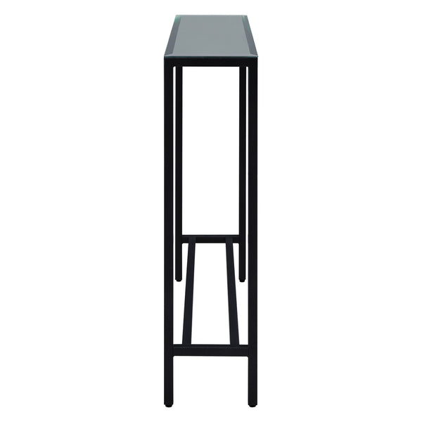 Homeroots 36" Black Mirrored Glass Console Table   402384