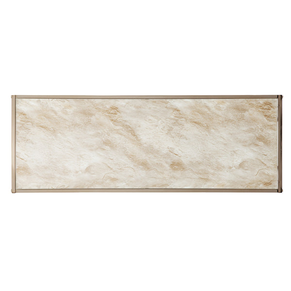 Homeroots 44" Champagne And Gold Faux Marble Frame Console Table   402386