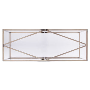 Homeroots 42" Clear And Gold Glass Frame Console Table   402387