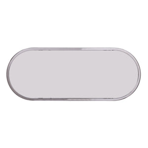 Homeroots 42" Silver Mirrored Glass Oval Cross Leg Console Table With Shelves   402388