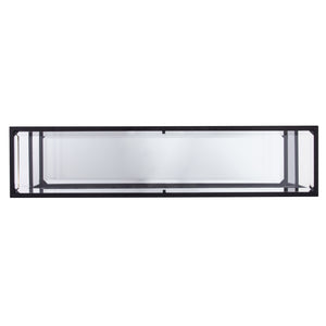Homeroots 52" Clear And Black Glass Mirrored Sled Console Table With Shelves   402391
