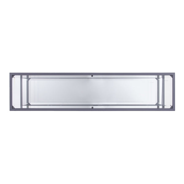 Homeroots 52" Clear And Silver Glass Sled Console Table With Shelves   402392