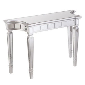 HomeRoots 45" Silver Mirrored Glass Console Table - Contemporary Free-Form Design for Stylish Storage & Décor 402400