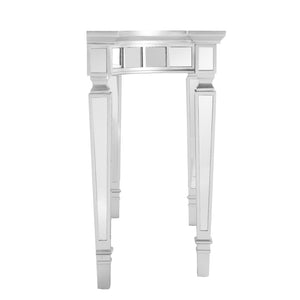 HomeRoots 45" Silver Mirrored Glass Console Table - Contemporary Free-Form Design for Stylish Storage & Décor 402400