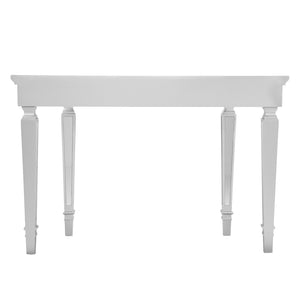 HomeRoots 45" Silver Mirrored Glass Console Table - Contemporary Free-Form Design for Stylish Storage & Décor 402400