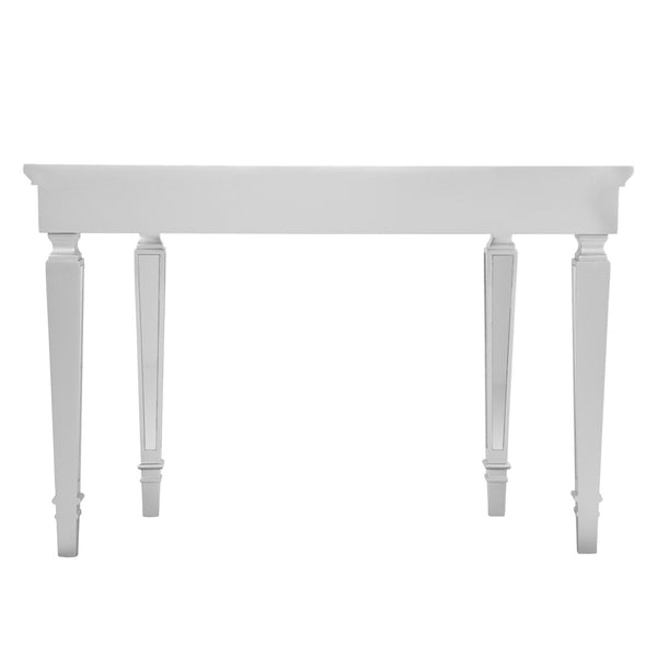 HomeRoots 45" Silver Mirrored Glass Console Table - Contemporary Free-Form Design for Stylish Storage & Décor 402400