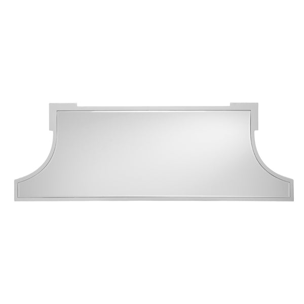 HomeRoots 45" Silver Mirrored Glass Console Table - Contemporary Free-Form Design for Stylish Storage & Décor 402400