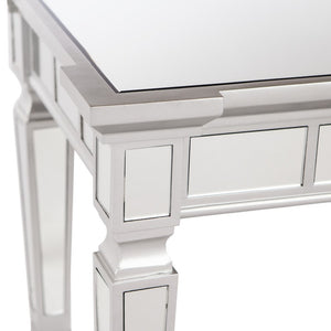 HomeRoots 45" Silver Mirrored Glass Console Table - Contemporary Free-Form Design for Stylish Storage & Décor 402400