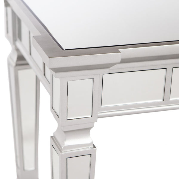 HomeRoots 45" Silver Mirrored Glass Console Table - Contemporary Free-Form Design for Stylish Storage & Décor 402400