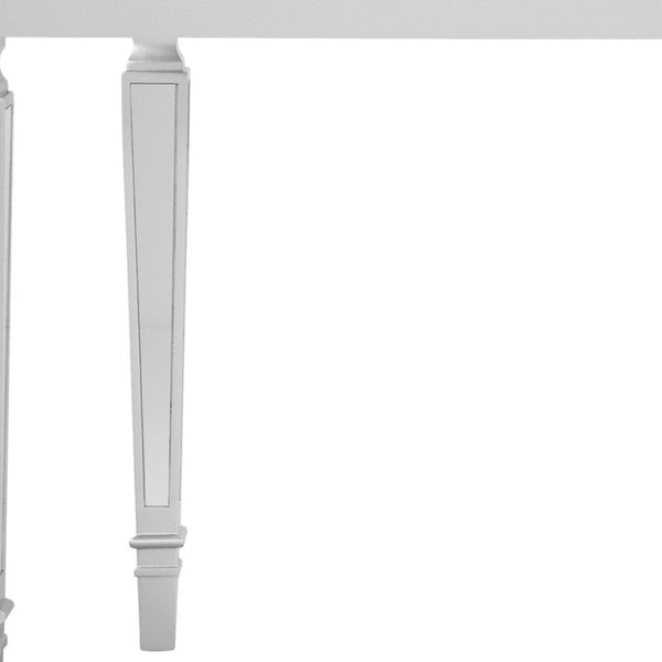 HomeRoots 45" Silver Mirrored Glass Console Table - Contemporary Free-Form Design for Stylish Storage & Décor 402400