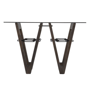 Homeroots 46" Clear And Gray Brown Glass Abstract Console Table   402401