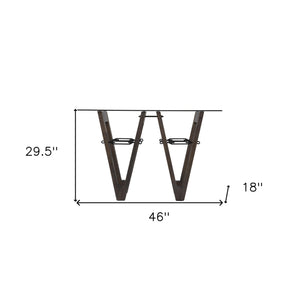 Homeroots 46" Clear And Gray Brown Glass Abstract Console Table   402401