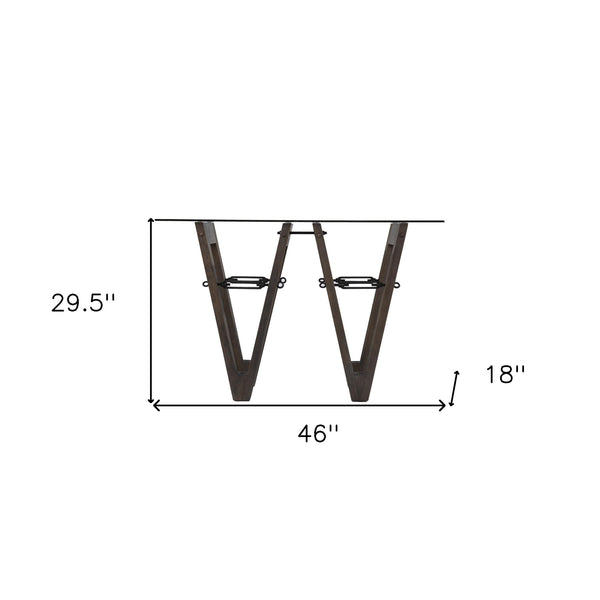 Homeroots 46" Clear And Gray Brown Glass Abstract Console Table   402401
