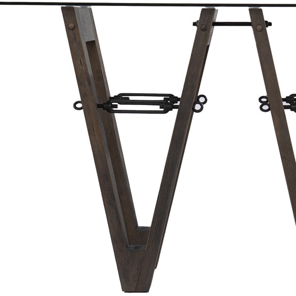 Homeroots 46" Clear And Gray Brown Glass Abstract Console Table   402401