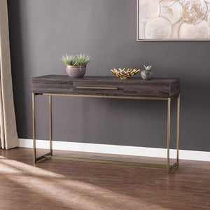 Homeroots 48" Gray And Gold Frame Console Table And Drawers   402406