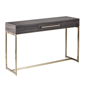 Homeroots 48" Gray And Gold Frame Console Table And Drawers   402406