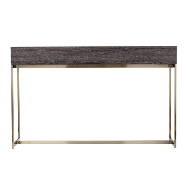 Homeroots 48" Gray And Gold Frame Console Table And Drawers   402406