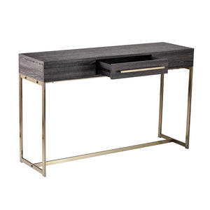 Homeroots 48" Gray And Gold Frame Console Table And Drawers   402406