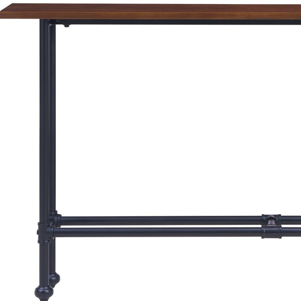 Homeroots 56" Espresso And Black Console Table   402407