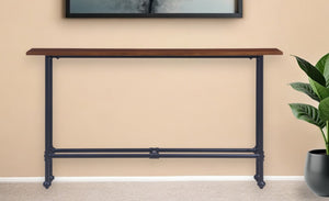 Homeroots 56" Espresso And Black Console Table   402407