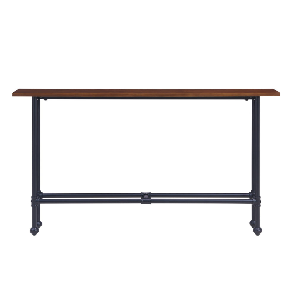 Homeroots 56" Espresso And Black Console Table   402407