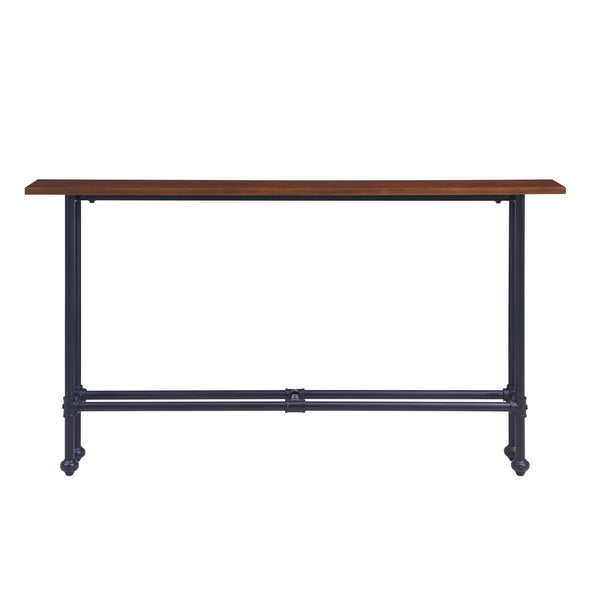 Homeroots 56" Espresso And Black Console Table   402407