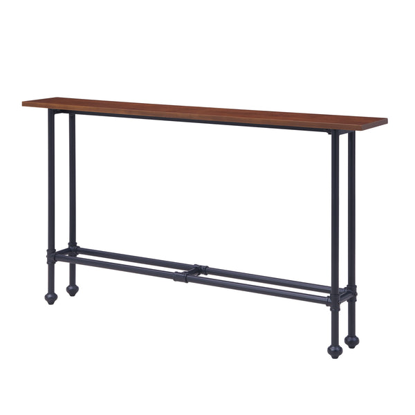 Homeroots 56" Espresso And Black Console Table   402407