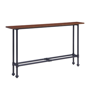 Homeroots 56" Espresso And Black Console Table   402407