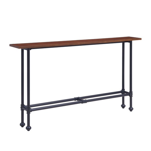 Homeroots 56" Espresso And Black Console Table   402407