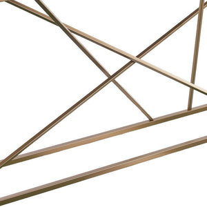 Homeroots 52" Gray And Gold Faux Marble Frame Console Table   402408