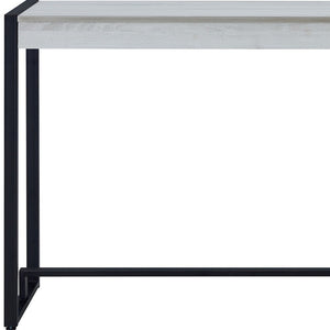 Homeroots 54" White And Black Distressed Sled Console Table   402411