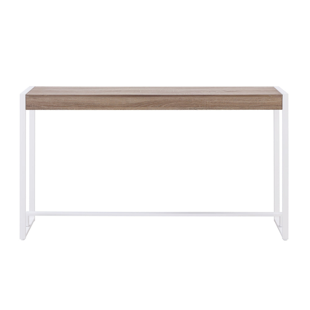 Homeroots 54" Gray Brown And White Sled Console Table   402412