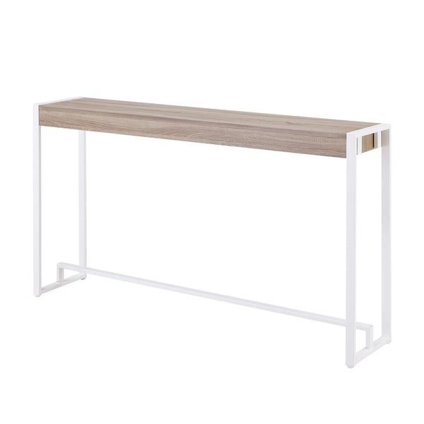 Homeroots 54" Gray Brown And White Sled Console Table   402412