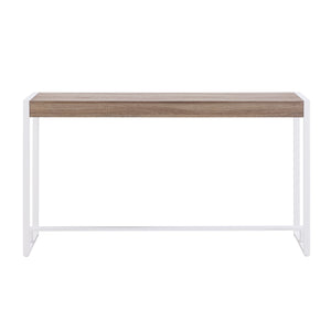 Homeroots 54" Gray Brown And White Sled Console Table   402412