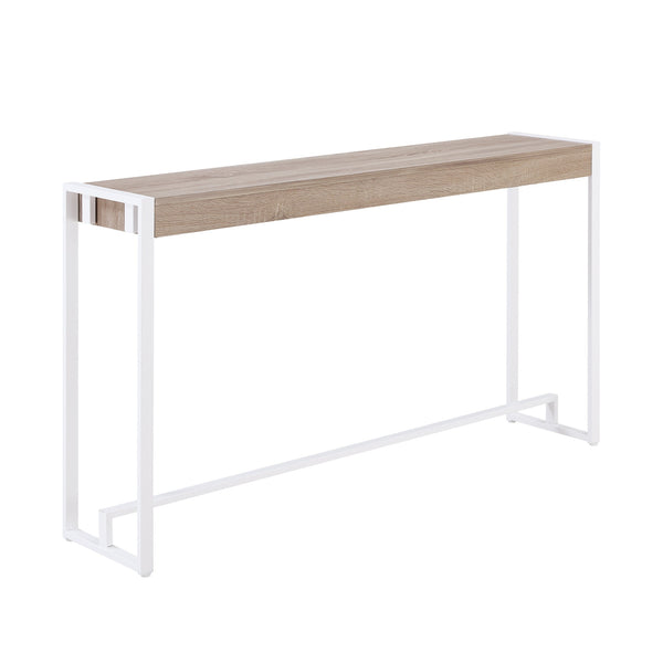 Homeroots 54" Gray Brown And White Sled Console Table   402412