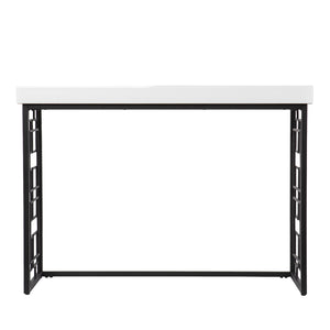 Homeroots 42" White And Black Glass Sled Console Table   402413