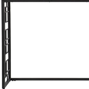 Homeroots 42" White And Black Glass Sled Console Table   402413