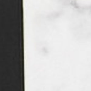 Homeroots 39" White And Black Faux Marble Sled Console Table   402414