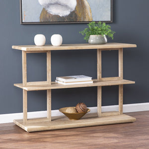 Homeroots 42" Natural Floor Shelf Console Table With Shelves   402417