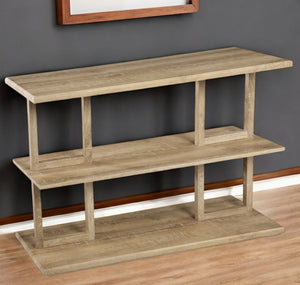 Homeroots 42" Natural Floor Shelf Console Table With Shelves   402417
