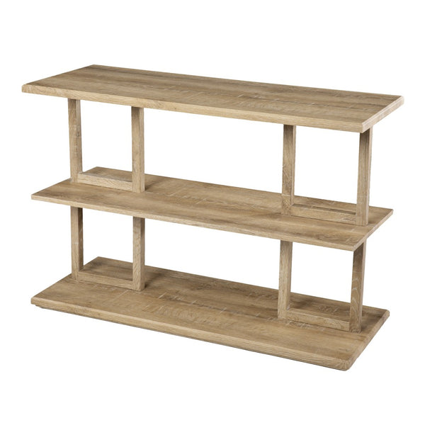 Homeroots 42" Natural Floor Shelf Console Table With Shelves   402417