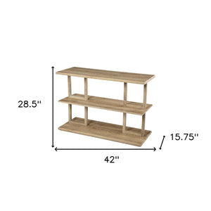 Homeroots 42" Natural Floor Shelf Console Table With Shelves   402417