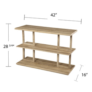 Homeroots 42" Natural Floor Shelf Console Table With Shelves   402417