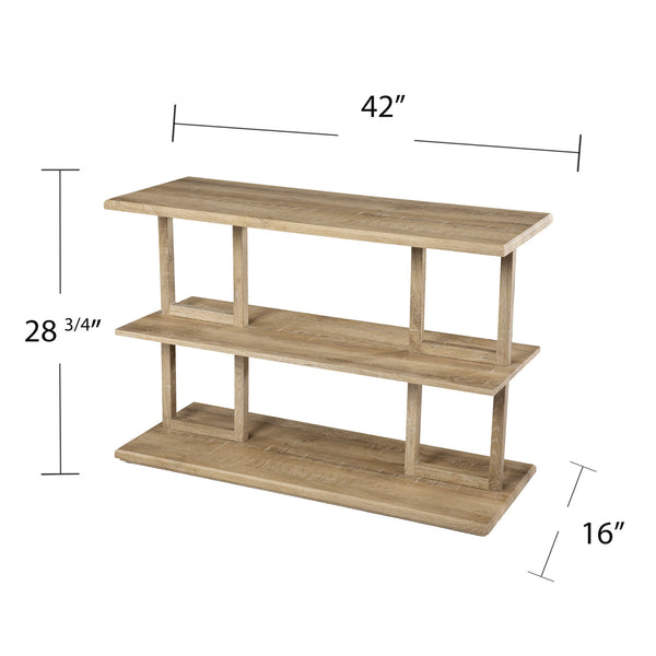 Homeroots 42" Natural Floor Shelf Console Table With Shelves   402417