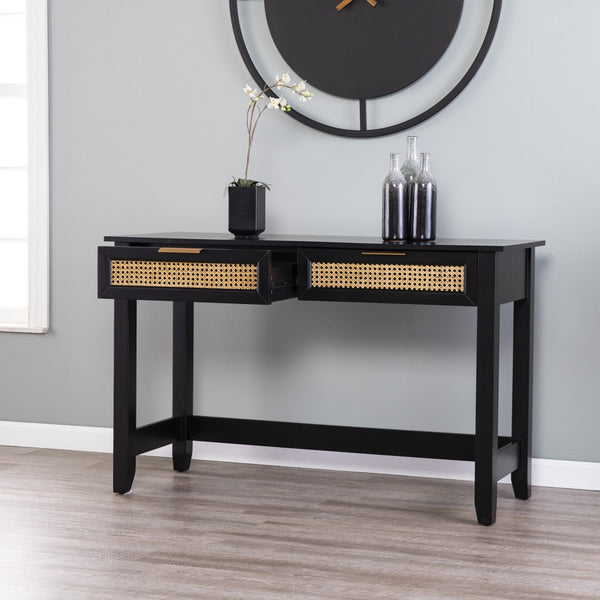 Homeroots 48" Black Console Table And Drawers   402419
